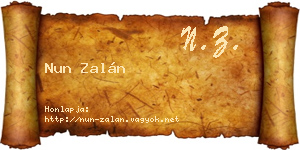 Nun Zalán névjegykártya