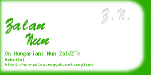 zalan nun business card